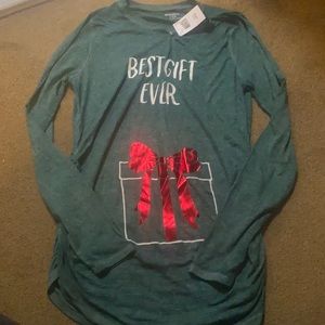 NWT Best Gift Ever Maternity Top Holiday